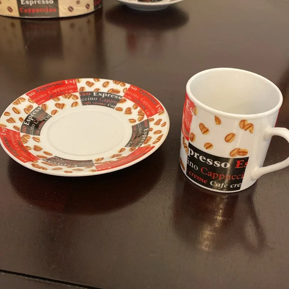 Espresso Coffee Cup & Saucer Gift Set of (4)